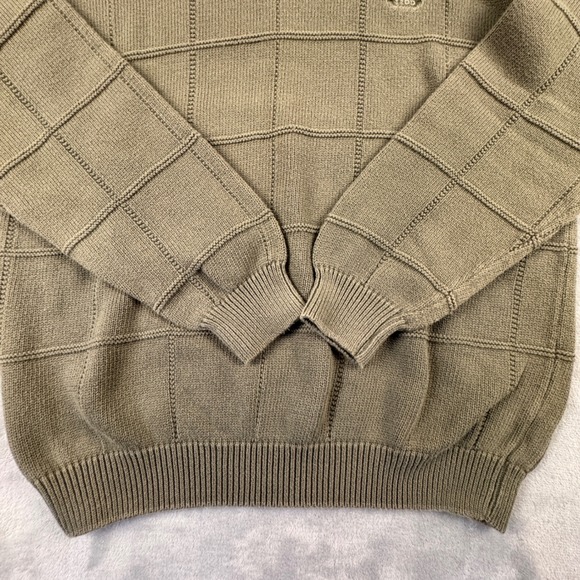 Y2K IZOD Men's Olive‎ Green Crew Neck Long Sleeve Sweater Made in Israel  Size M - Picture 3 of 6